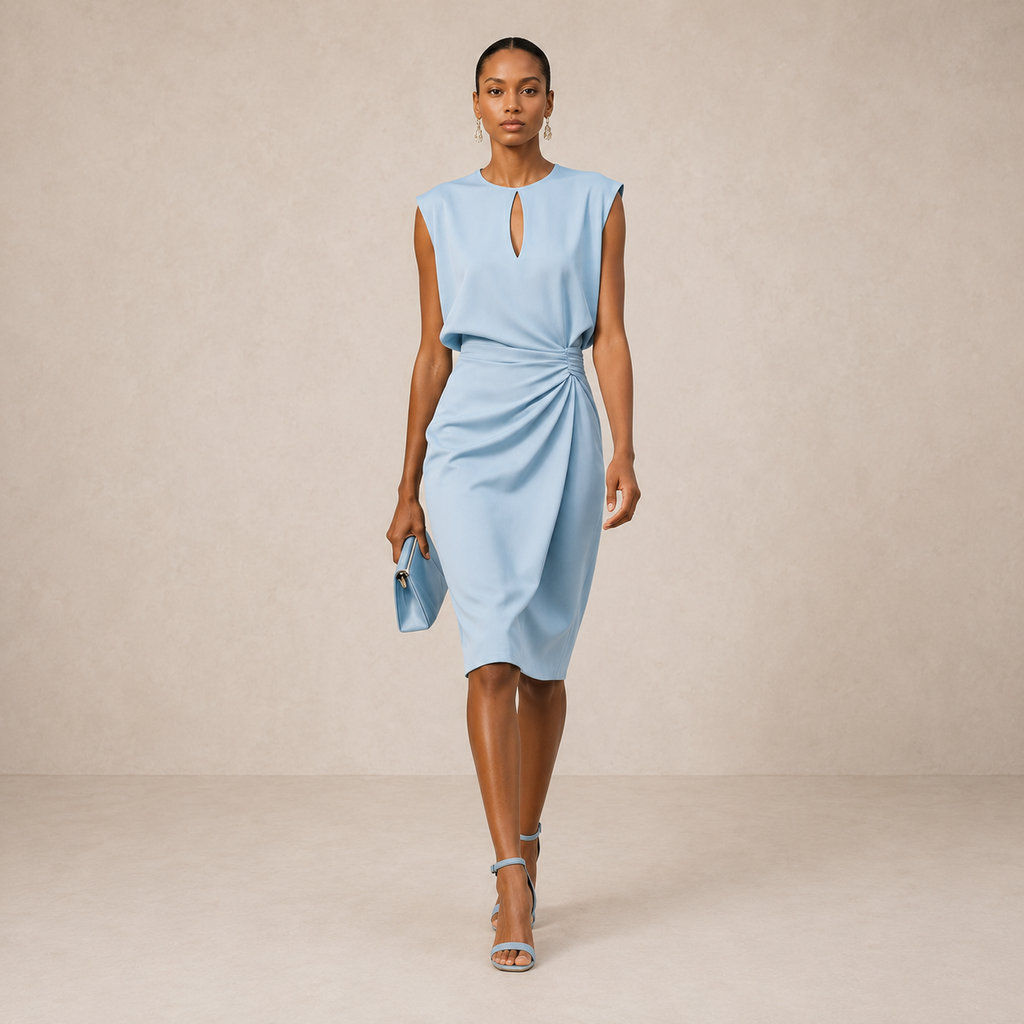 Elegant Midi Dress | Women's Summer Cocktail Dress