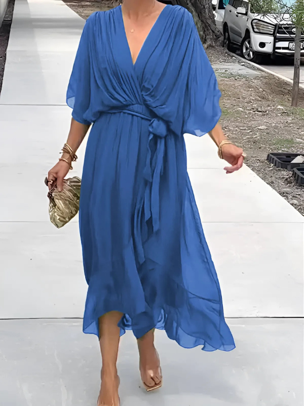 Seraphina Midi Dress | Elegant Wrap Dress for Women